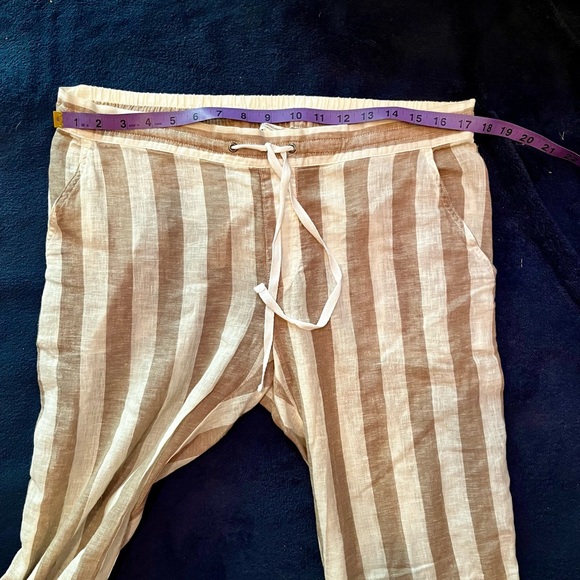 NWOT Stripped Lenin Cotton Blend Beach Pants Size L - Picture 5 of 9